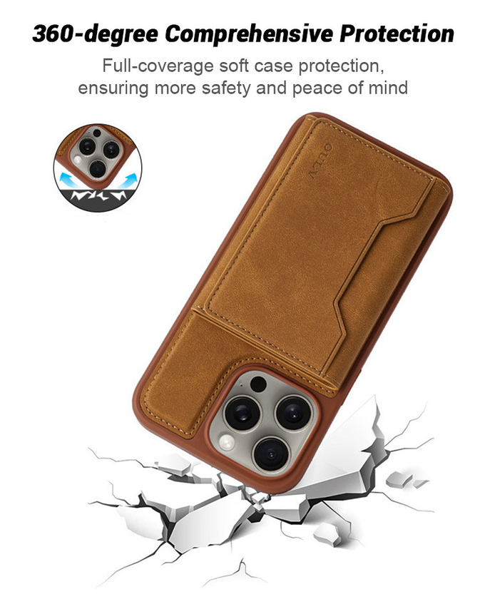 Pu Leather Mobile Case Cover Magnetic Magsafe Shockproof For IPhone 16 15