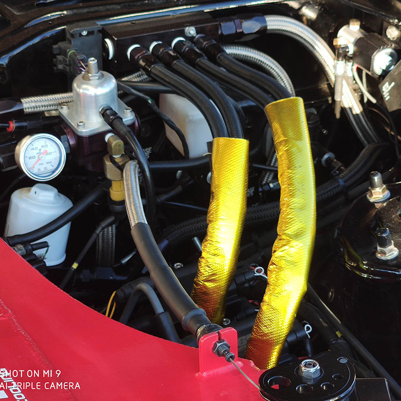 2"x6.5" Titanium 1000°C Spark Plug Wire Boot Protective Sleeve with Silica Fabric Basalt Fabric