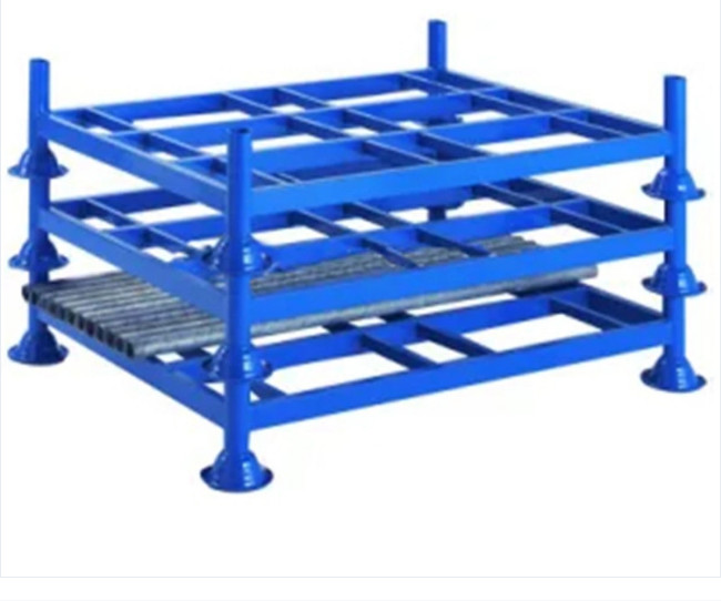 Heavy Duty Steel Wire Mesh Nestainer Storage Racks 1000kg Loading Capacity 4 Level Stackable