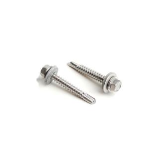China AISI 410 + Stainless Steel 304 Hex Washer Head Bi Metal Self Drilling Screws Road Rust Treasure Coating wholesale
