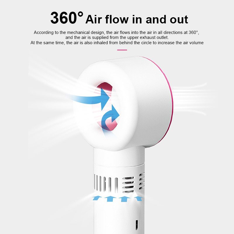 Mini Fan for Eyelash Extensions Silk Screen Printing 2-3 Hours Charging Time Portable