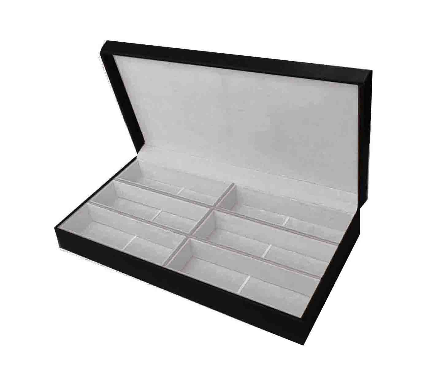 Wooden PU Sunglasses Eyeglass Display Trays With 6 Pairs Customized Size