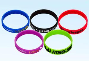 China Customize Promotional Rubber Bracelets Printed Silicone Wristbands Ultra Resistant wholesale