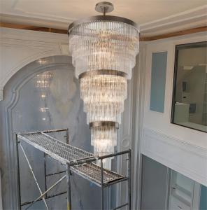 China Nordic Purple Crystal Chandelier Lighting For Staircase Hotel Custom Wedding Large Lobby wholesale