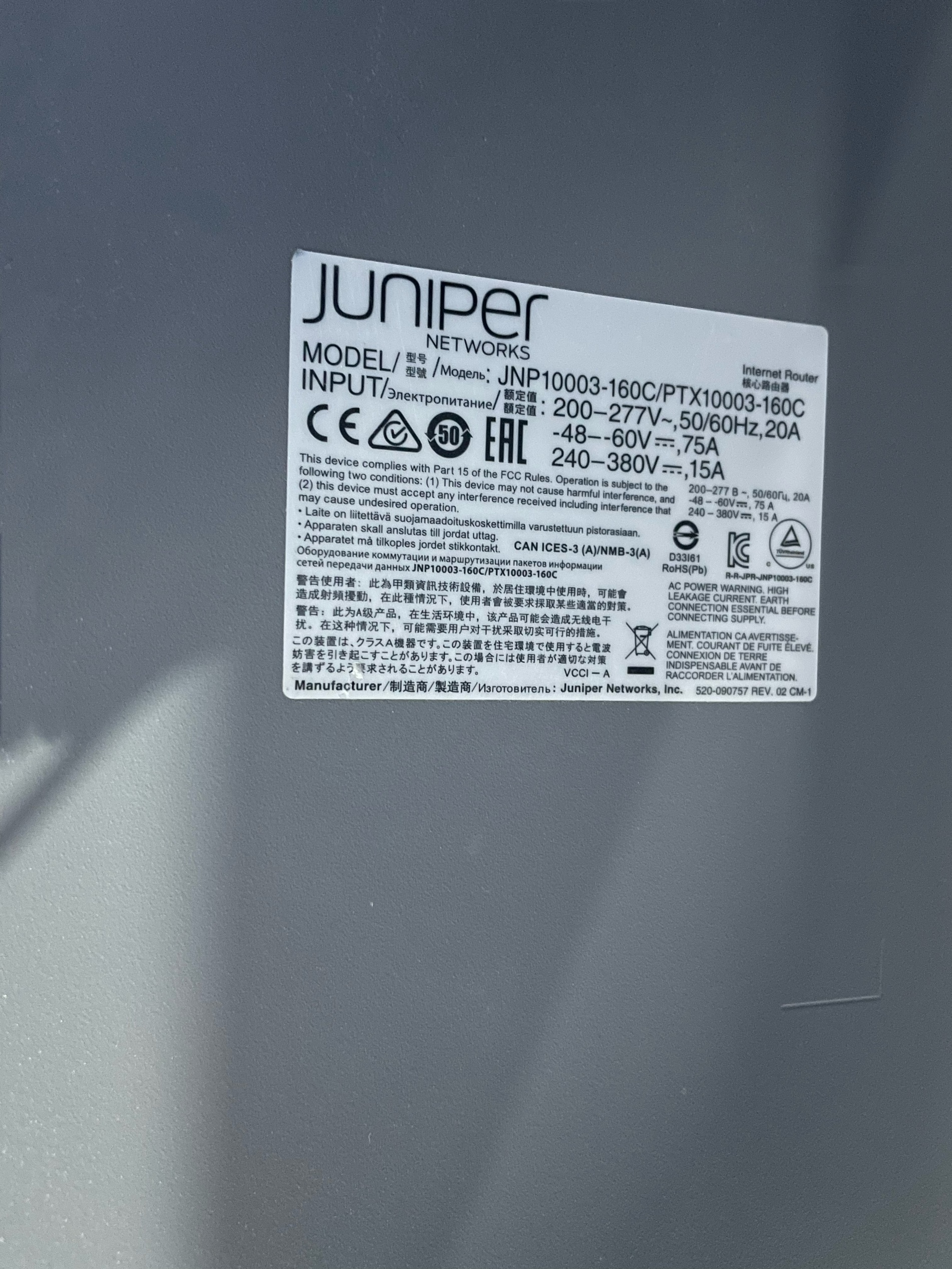 Private Mold Used JNP10003-160C PTX10003-160C Internet Router Original Products Status