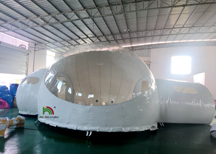 Transparent 5m Hotel Inflatable Clear Bubble Tent With Tunnel And Bathroom