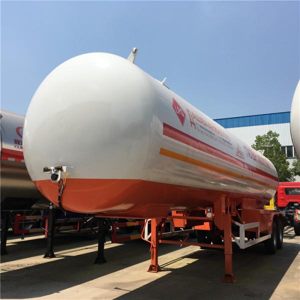Powerful 3 Axles Lpg Tank Trailer , 30CBM To 65CBM Propane Semi -Trailer