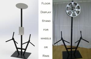 China POP Alloy Wheel Metal Auto Parts Display Racks 3 Alloy Wheel Display Stand wholesale