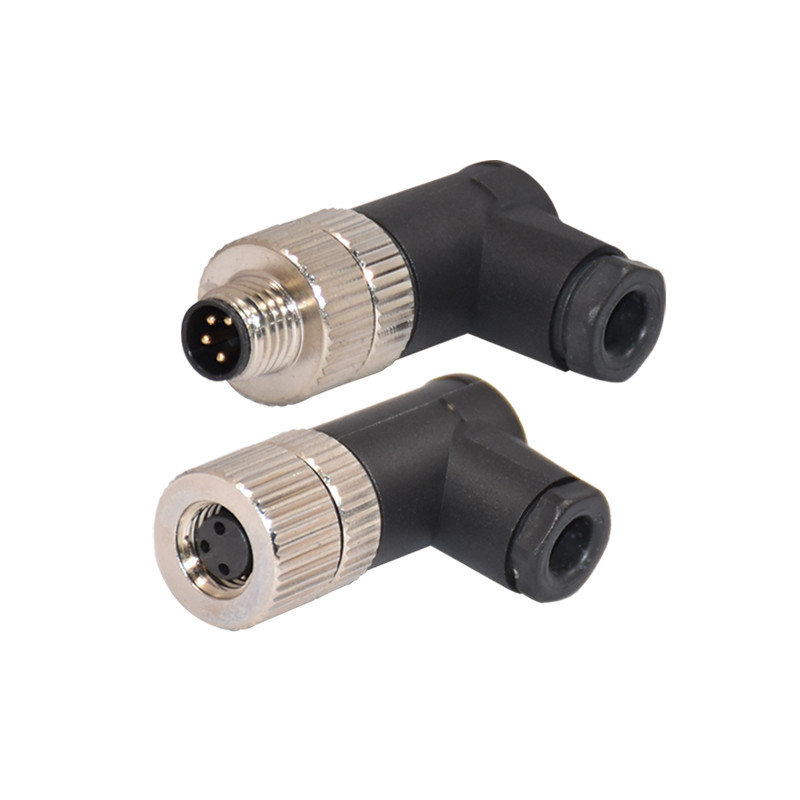 Automation M8 Waterproof Connector 90 Degree Assembly 4 Pin Male To Male Connector