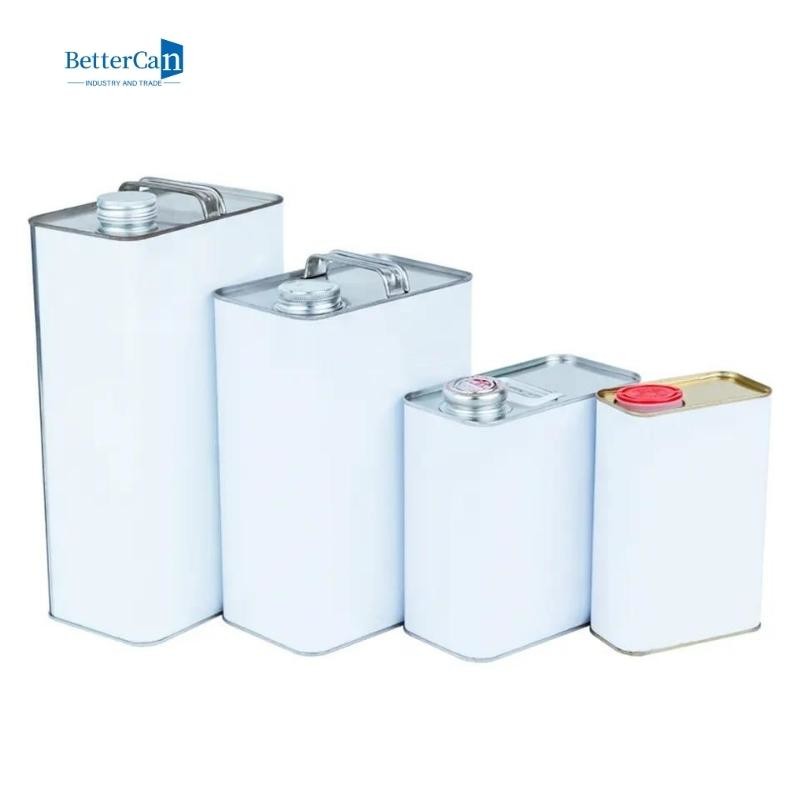 1L Car Paint Tin Plate Cans Square Auto Paint Can With Squeeze Lids