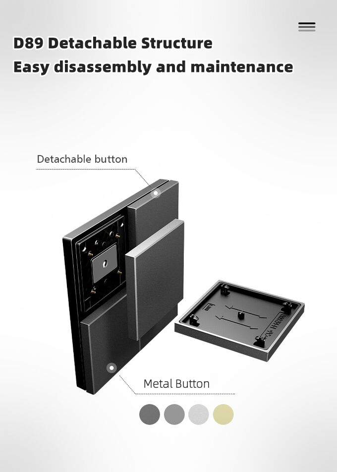 Home Smart System KNX Wall Switch Metal Material Push Button Light Switch