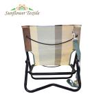 Steel Pipe 55.5x44.5x48cm Black Folding Beach Chairs Low Beach Chair With Stripe
