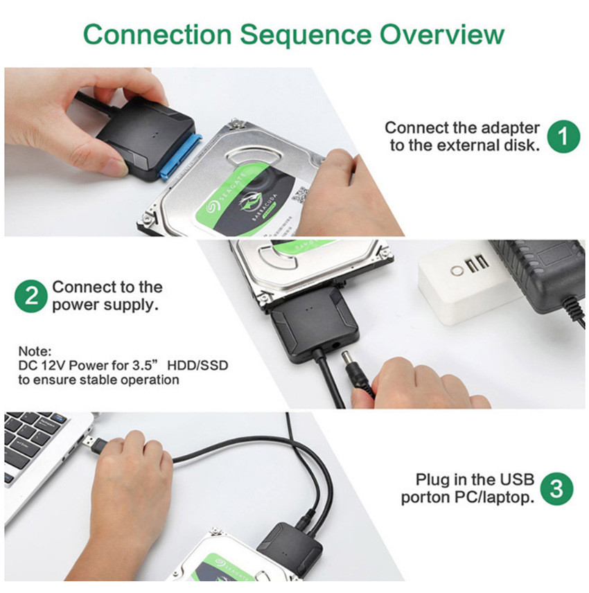 Usb 3.0 To SATA 3 2.5/3.5 Read IPFS Hard Disk Adapter Cable Easy Drive Line
