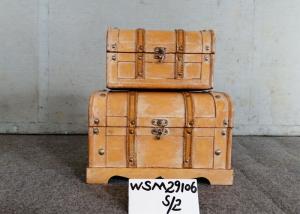 China Hinged Lid Plywood 1L L34.5 Rustic Storage Trunk wholesale