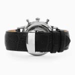 Waterproof Black Mens Classic Leather Strap Watches with Quartz Movement