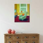 100% Hand Painted Abstract Flowers next to the Window Oil Painting on Canvas