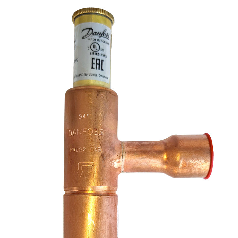 kvl22 refrigeration cpr valve 034l0045 9/8in 7/8in x 7/8in Solder, ODF 22mm x 22mm from Danfoss, made in POLAND