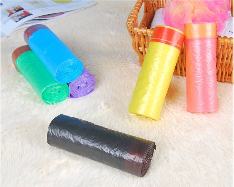 Transparent Drawstring Garbage Bags Flat Type Compostable Cornstarch Material