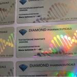 Diamond Pharmaceucital Brand Holographic 10ml Vial Stickers For Injectable Oil