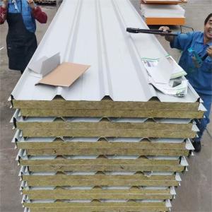 China Wall And Roof Acoustic Wall Rock Wool Sandwich Panel Price Fireproof Insulated wholesale