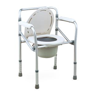 China Economic Hospital Toilet Portable Commode Chair With Bedpan Chromed Steel wholesale