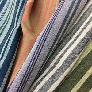 China Plain Cotton Linen Blend Woven Yarn Dyed Stripe Fabric 140gsm Organic wholesale