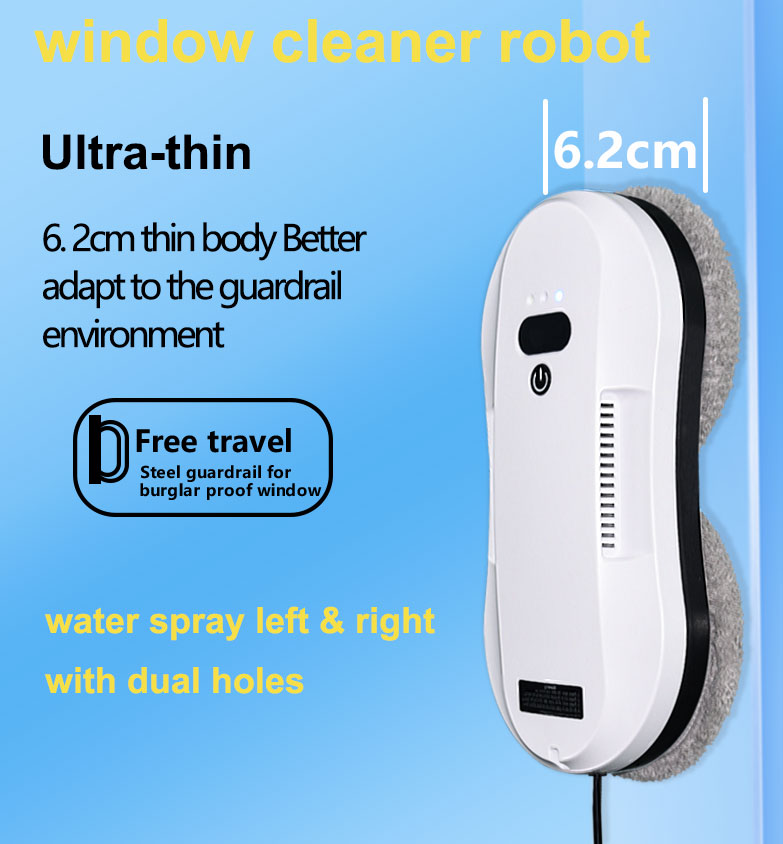 Battery Capacity 500mAh Smart Electric Robotic Window Cleaning Robot for Household