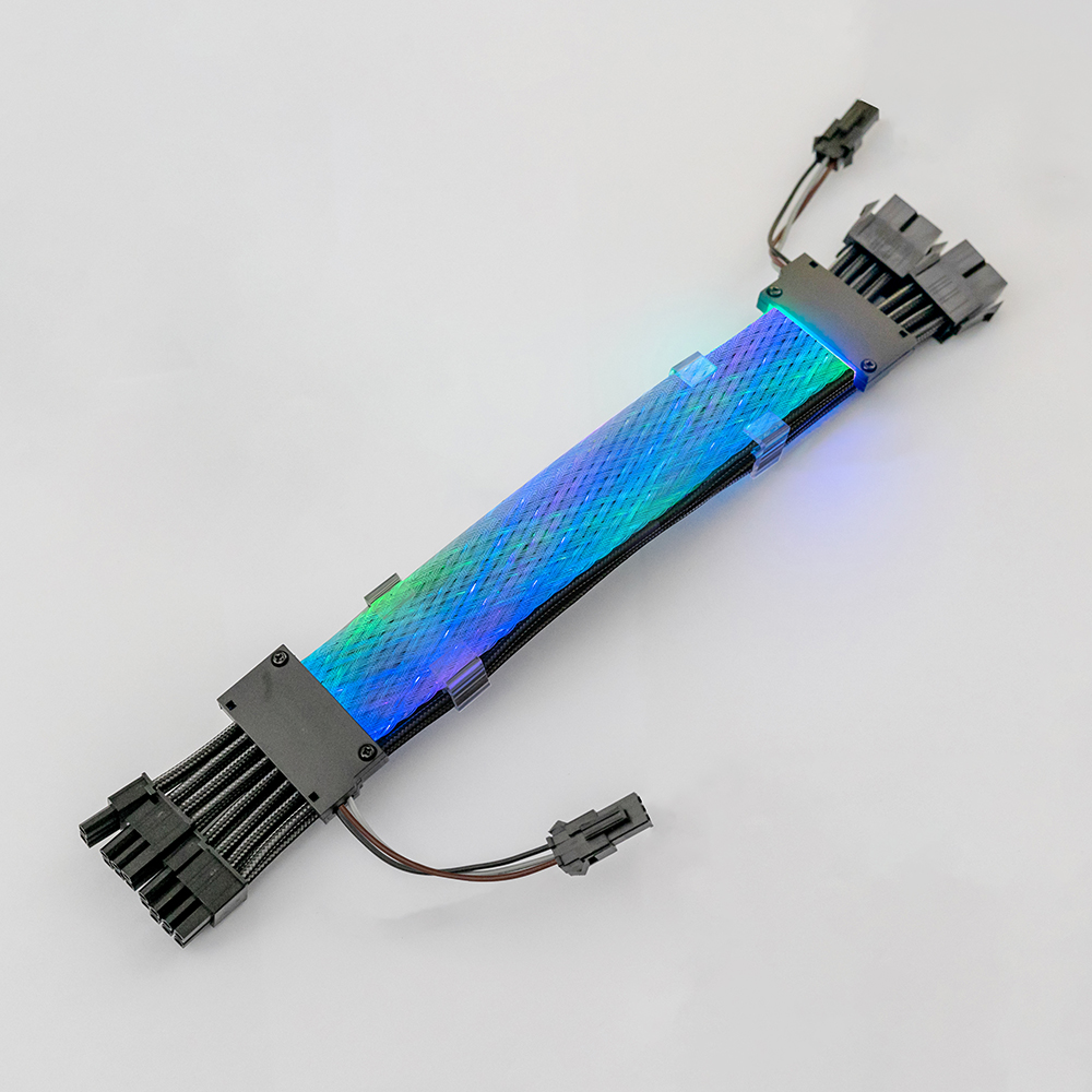 RGB PSU Extension Cable Kit to 8-Pin GPU Addressable ARGB Extension Sleeved Cable Kit Custom Power Supply Braided For Case