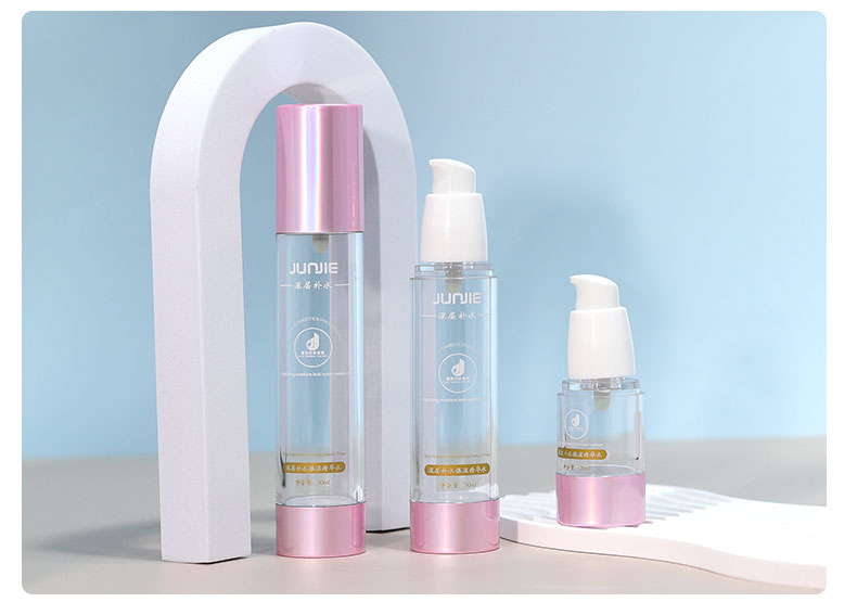 60ml Airless Bottles Pink Essential Oil Spray Bottle Transparent With Customized Logo Printing