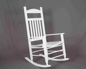 China White Rocking Chair Wooden Outdoor Furniture Hollow Design For Relaxing wholesale