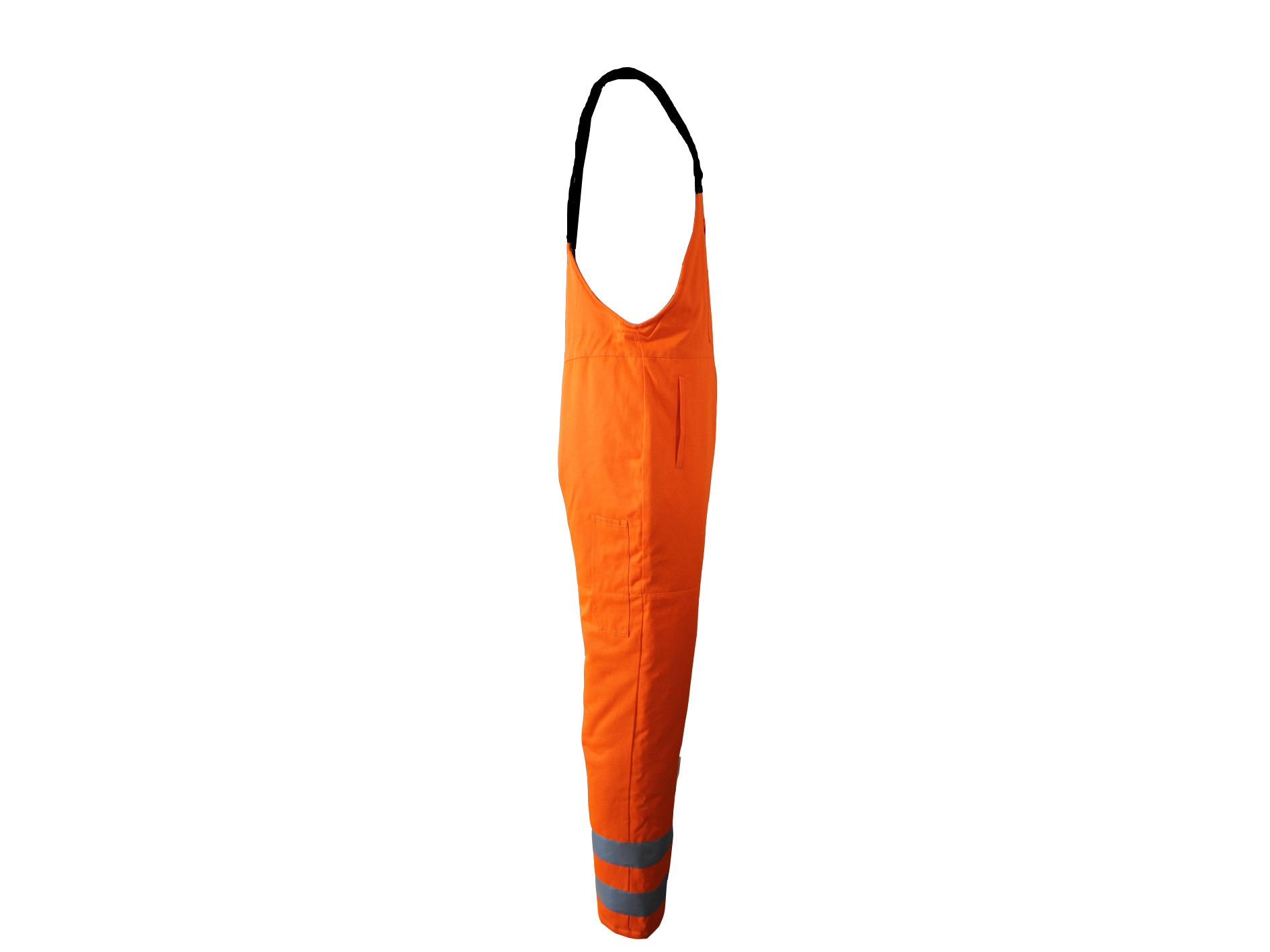 245 GSM CVC 55/45 Hi Vis Bib And Braces Overalls With 3M 9910 Silver Reflective Strips
