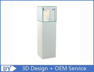 China Museum Exhibition Custom Glass Jewelry Display Case With Wooden Base wholesale