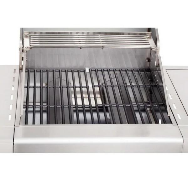 Black Large Capacity Stainless Steel Grills Trolly Barbecue with Gas Side Burner