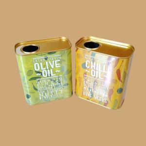 China 1 Liter 5 Liter Peanut Oil Tin Can Container 1 Gallon Edible Olive Oil Metal Tin Box wholesale