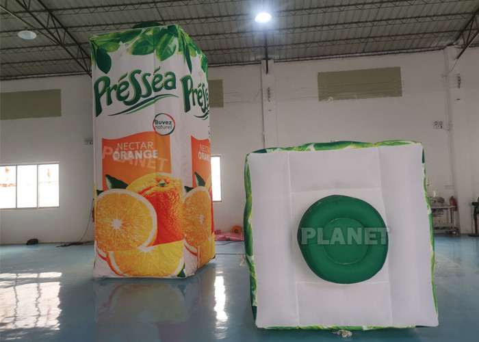 Square Shape Custom Size Inflatable Drinking Bottle Cartoon Model