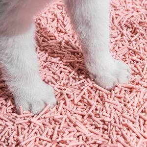 China Natural Plant Biodegradable Peach Cat Litter Stripe Shape Multi Flavor Fast Clumping wholesale