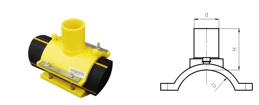 DN63-DN250 SDR11 PE Electrofusion Straight Saddle
