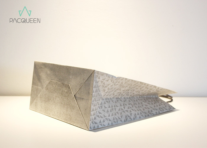 Customized Block Bottom Takeaway Paper Bags Twisted Paper Handle Sealed