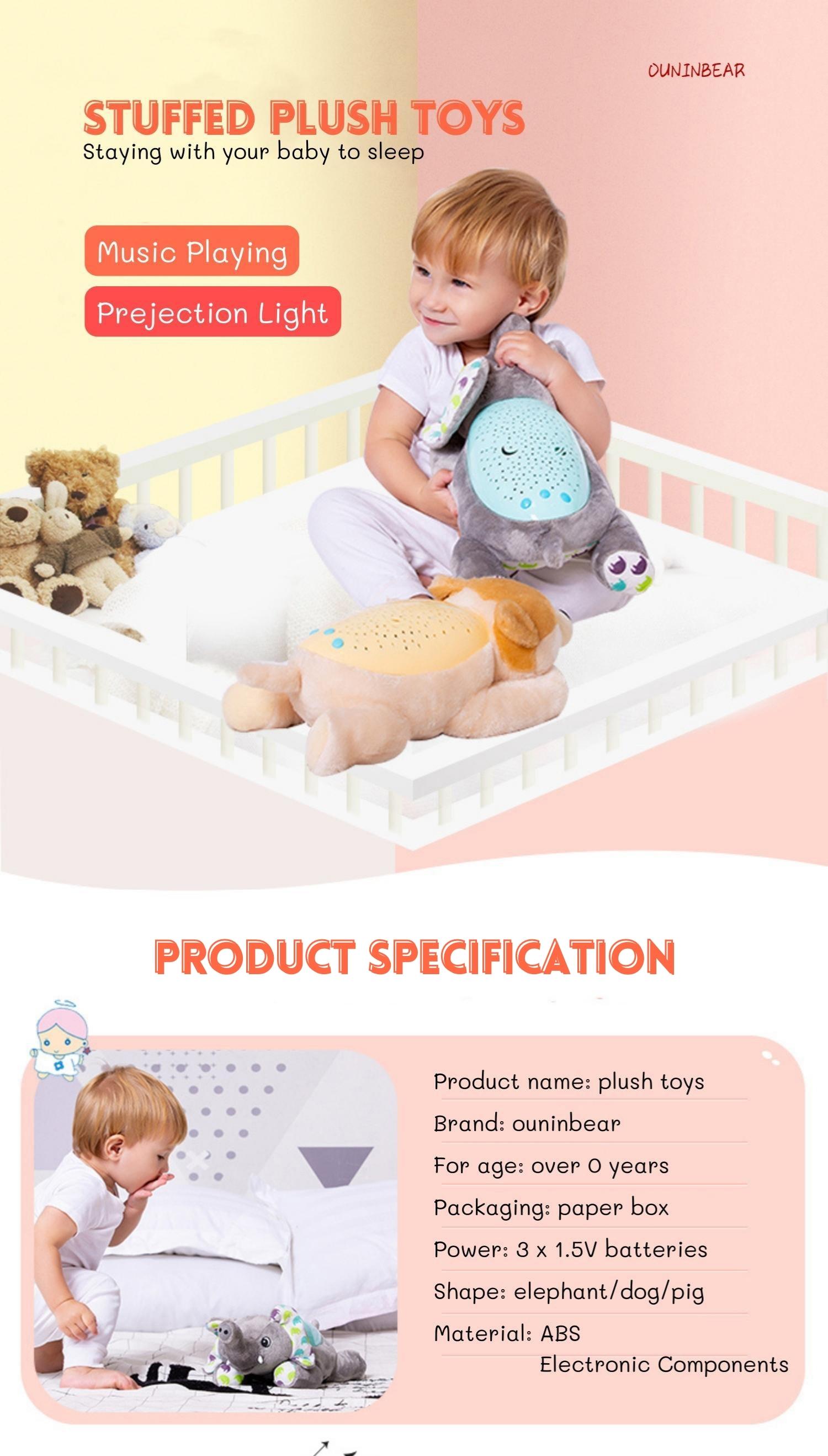 Lovely Baby Plush Toy Elephant Stuffed Toy Unisex Music CPC Certified