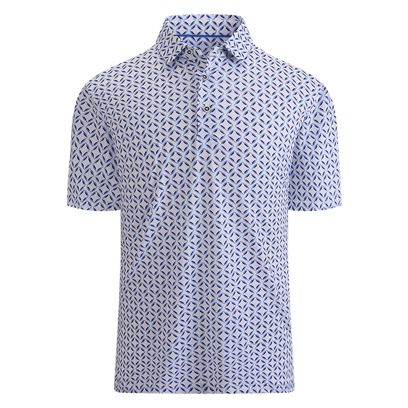 Customized Logo Printing Breathable Quick Dry Ice Silk Printed Polo Shirts for Men