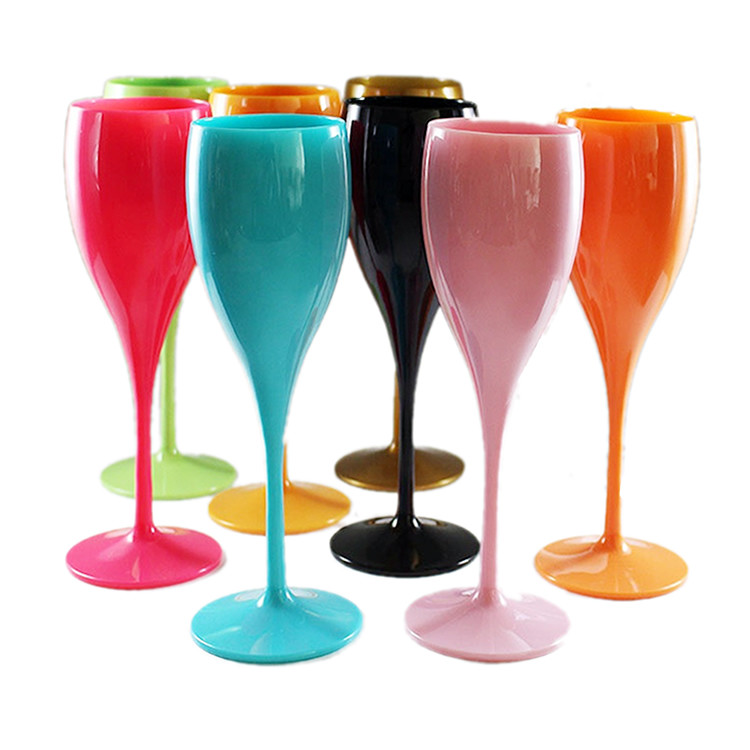 Dishwasher Safe Branded Wine Accessories Reusable Plastic Champagne Flutes 150ml 5oz
