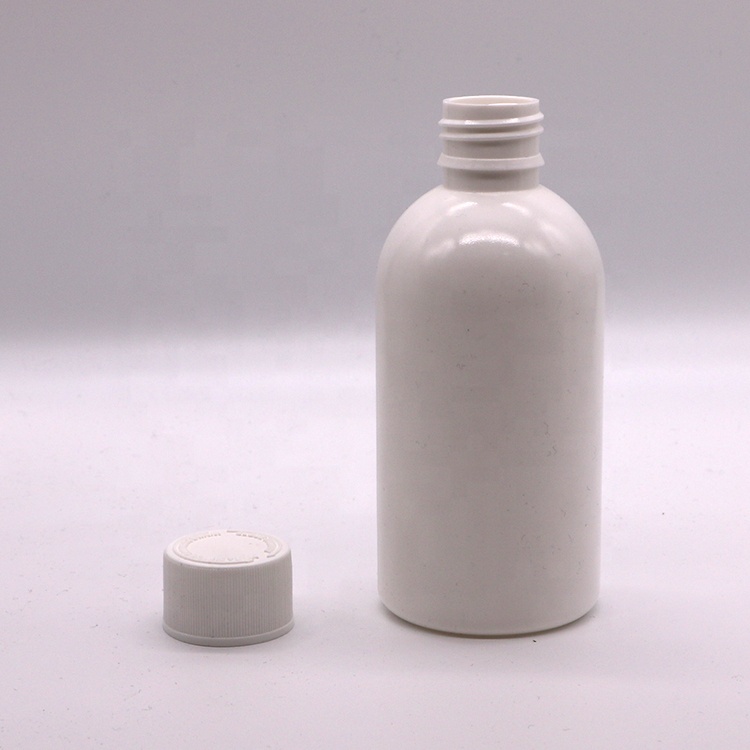 Screen Printing 100ml/200ml250ml HDPE White Empty Medicine Bottle with Child Safety Cap
