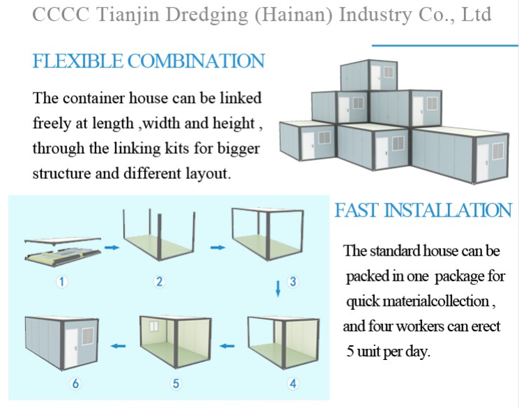 Modular Flat Pack Container House Portable Modern with Light Steel Frame