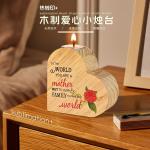 Customizable Sublimation Blank Ambient Wood Candle Holder Heart Shaped