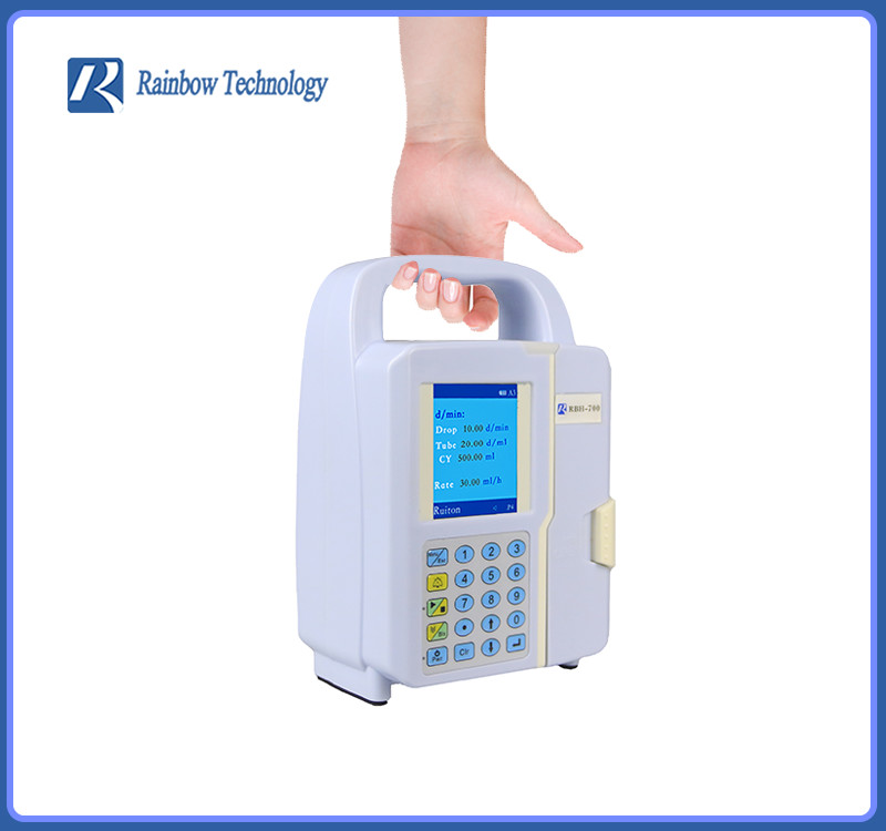 safety Electric Infusion Pump Portable 1.20kg with double bubble alarm