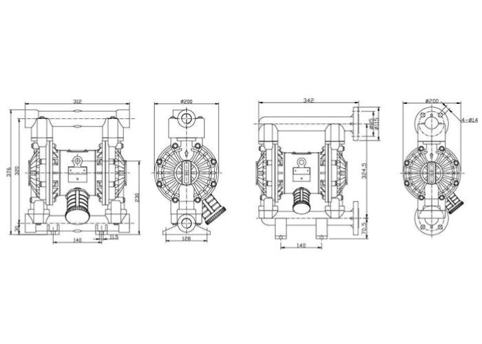 PVDF air - operated double diaphragm pump for automotive wash , lube , oil