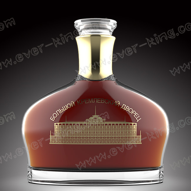 Aluminium Label Transparent Flint Vodka Glass Bottle