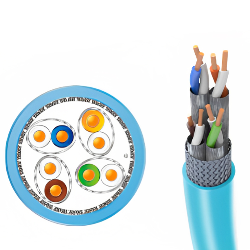 23 AWG Solid Bare Copper Shielded Category 8 LAN Cable with Skin-Foam-Skin Polythene