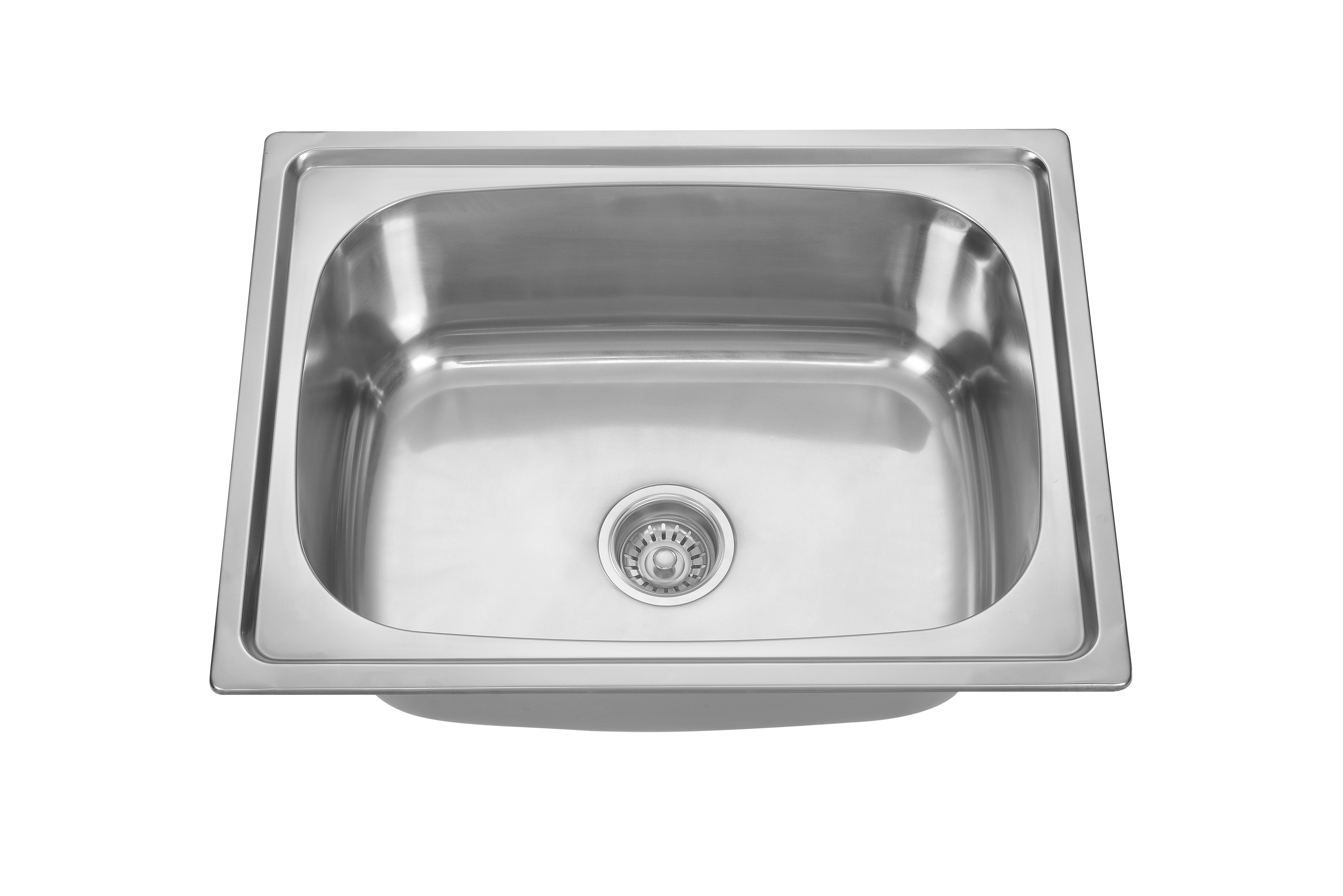 Self Rimming Stainless Steel Single Bowl Sink Drop In Kitchen Depth 200MM