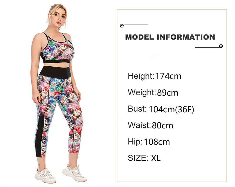 Athletic Patterned Yoga Pants Quick Dry Breathable Women Plus Size Floral Print Leggings